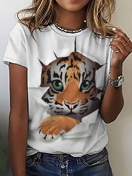 Tiger Women's Short Sleeve T-Shirt, T-shirts, Lilicloth.com