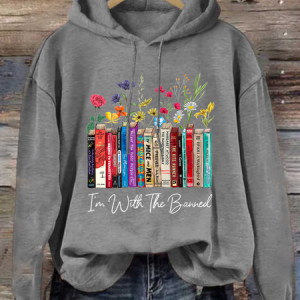 Women's I'm With The Banned Flowers Book Lover Gift  Cotton-Blend Hoodie, Hoodies&Sweatshirts, Lilicloth.com