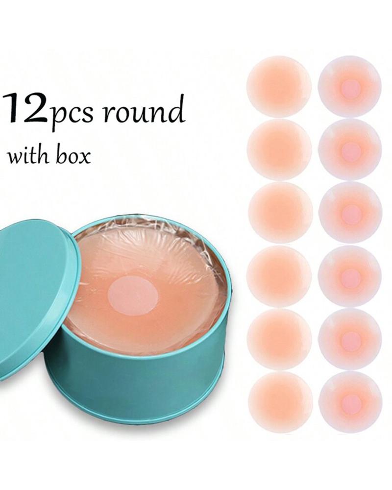 6Pairs/12PCS With Box, Nude Feeling, Silicone Breast Lift Tape, Anti-slip, Strapless And Reusable Women Breast Invisibility Cover, Silicone Nipple Cover, women Pads & Enhancers, ChicMe catalog