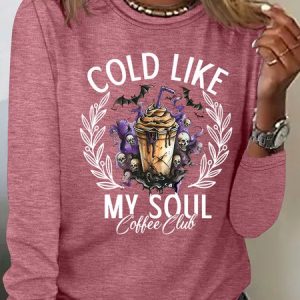 Cold Like My Soul Funny Halloween Casual Long Sleeve Shirt, Long sleeves, Lilicloth.com