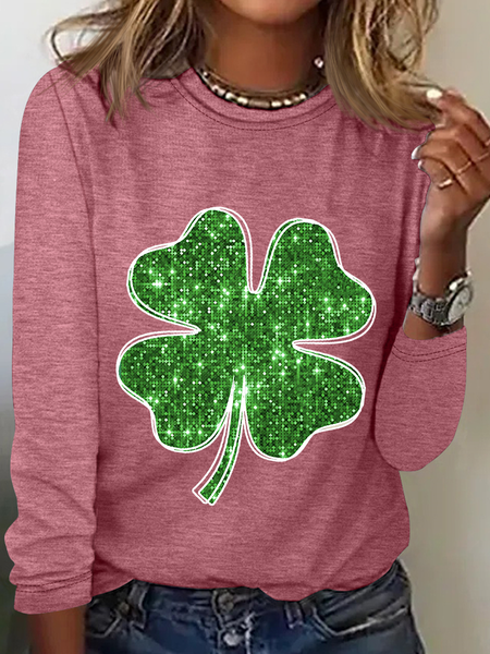 Green St.Patrick’S Day Casual Long Sleeve Shirt, Long sleeves, Lilicloth.com