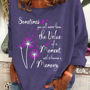Dandelion Flower Alzheimer's Awareness Casual Sweatshirt, Hoodies&Sweatshirts, Lilicloth.com