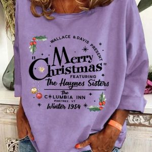 Merry Christmas Printed Casual Sweatshirt, Hoodies&Sweatshirts, Lilicloth.com