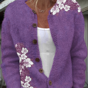 Loose Knitted Crew Neck Simple Sweater, Cardigans, Lilicloth.com