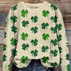 Women's St. Patrick's Day Jacquard Sweater, Sweaters, Lilicloth.com