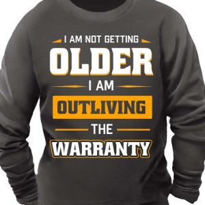 Men’s I Am Not Getting Older I Am Outliving The Warranty Casual Text Letters Regular Fit Crew Neck Sweatshirt, Hoodies&Sweatshirts, Lilicloth.com