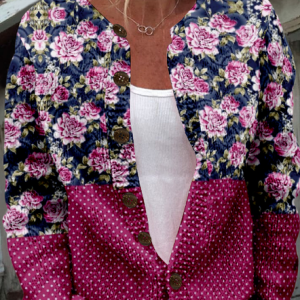 Knitted Loose Crew Neck Vintage Cardigan, Cardigans, Lilicloth.com