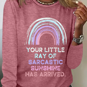 Your Little Ray Of Sarcastic Sunshine Has Arrived Casual Long Sleeve Shirt, Long sleeves, Lilicloth.com