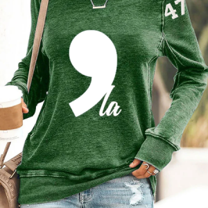 Women's La Print Casual Long Sleeve Casual Sweatshirt, Hoodies&Sweatshirts, Lilicloth.com