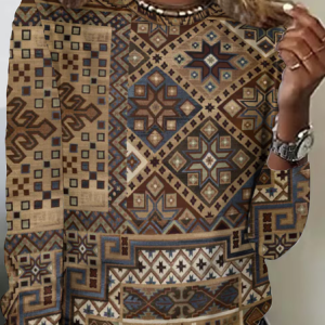 Abstract Nation Casual Long Sleeve Shirt, Long sleeves, Lilicloth.com