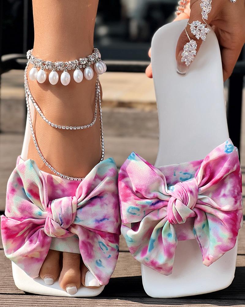 Leopard Print Bowknot Design Beach Slippers Summer Sandals, women Slippers, ChicMe catalog