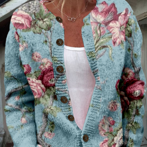 Floral Casual Loose Cardigan, Cardigans, Lilicloth.com