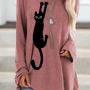 Black Cat Regular Fit Animal Sweatshirt, Long sleeves, Lilicloth.com