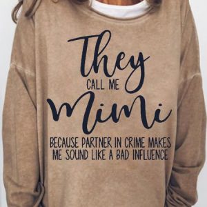 Women's Funny Mimi Letter Printed Casual Sweatshirt, Hoodies&Sweatshirts, Lilicloth.com