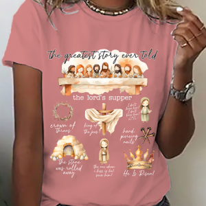 Easter Story On The Third Day He Rose Cotton T-Shirt, T-shirts, Lilicloth.com