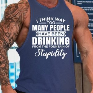 I Think Way Too Many People Have Been Drinking Men's Crew Neck Knit, Tank Tops, Lilicloth.com