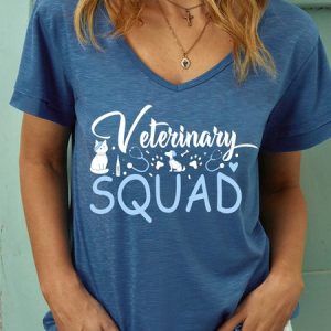 Lilicloth X Manikvskhan Animal Veterinary Squad Women's V Neck T-Shirt, T-shirts, Lilicloth.com