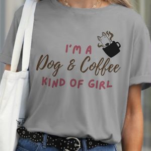 Lilicloth x Kat8lyst I'm A Dog And Coffee Kind Of Girl Women's Loose Casual T-Shirt, T-shirts, Lilicloth.com