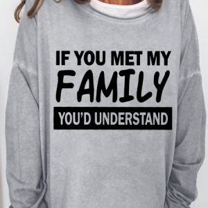 Women’s Funny Family Crew Neck Simple Sweatshirt, Hoodies&Sweatshirts, Lilicloth.com