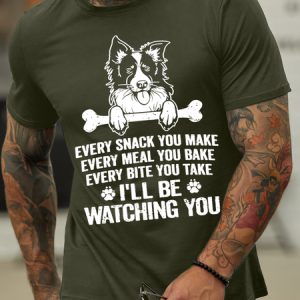 Men's Every Snack You Make Every Meal You Bake Every Bite You Take I'll Be Watching You Text Letters Casual Regular Fit T-Shirt, T-shirts, Lilicloth.com