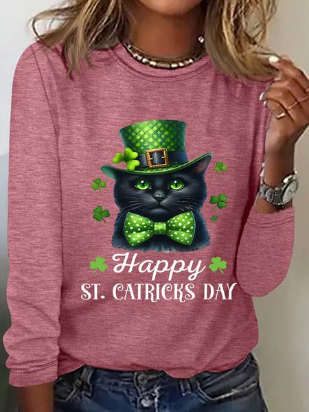 The Best St. Patrick's Day Gifts For Cats Casual Long Sleeve Shirt, Long sleeves, Lilicloth.com
