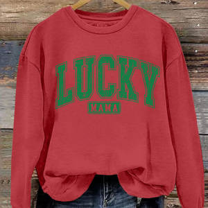Lucky Mama Casual Sweatshirt, Hoodies&Sweatshirts, Lilicloth.com