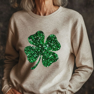 Women's St Patrick's Day Shamrock Printing Casual Spring/Fall Long Sleeve Floral Sweatshirt, JustFashionNow Sweatshirts & Hoodies, color:Gray|size:XXL,