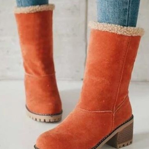 Plain Casual Autumn Suede Riding Boots, JustFashionNow Boots, color:Orange|size:43,