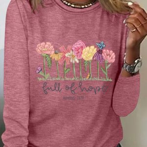 Hope Christian Jesus Faith Bible Verse Casual Long Sleeve Shirt, Long sleeves, Lilicloth.com