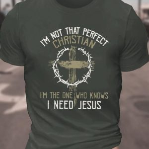 I'm Not That Perfect Christian Men's Cotton T-Shirt, T-shirts, Lilicloth.com