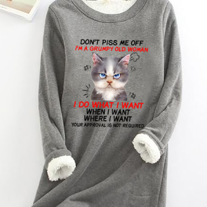 Don't Piss Me Offi'm A Grumpy Old Casual Fluff Fleece Fabric Sweatshirt, Hoodies&Sweatshirts, Lilicloth.com