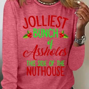 Jolliest Bunch of Assholes Casual Long Sleeve Shirt, Long sleeves, Lilicloth.com