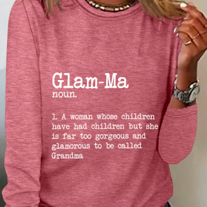 Glam-Ma Dictionary Definition Grandma Casual Long Sleeve Shirt, Long sleeves, Lilicloth.com