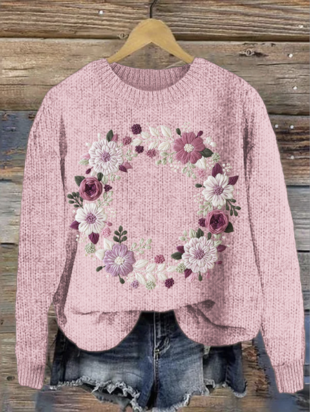 Maple Leaf Casual Knitted Sweater, Sweaters, Lilicloth.com