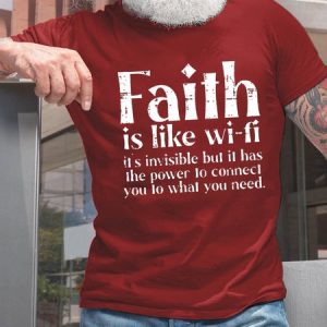 Men's Faith Is Like Wifi  Casual Cotton T-Shirt, T-shirts, Lilicloth.com