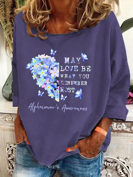 May Love Be What You Remember Most Alzheimer Awareness Casual Sweatshirt, Hoodies&Sweatshirts, Lilicloth.com