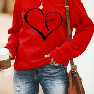 Jesus Heart Women's Sweatshirt, Hoodies&Sweatshirts, Lilicloth.com