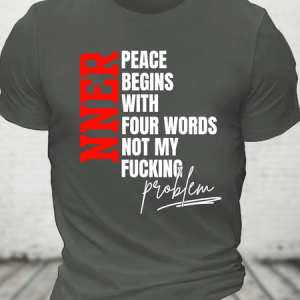 Inner Peace Begins With Four Words Funny Quote Sassy Cotton T-Shirt, T-shirts, Lilicloth.com