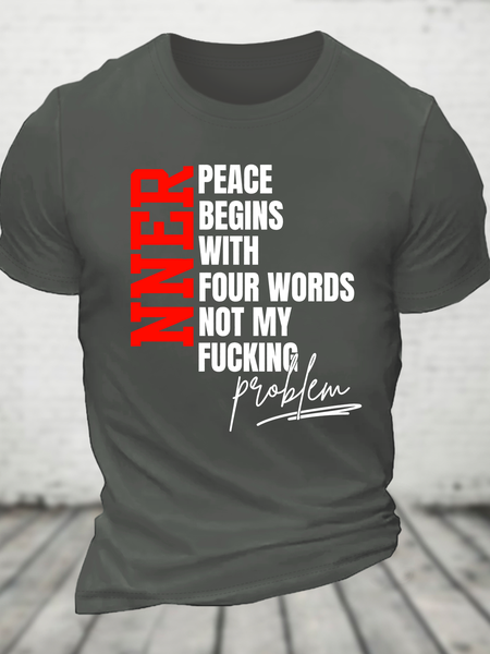 Inner Peace Begins With Four Words Funny Quote Sassy Cotton T-Shirt, T-shirts, Lilicloth.com