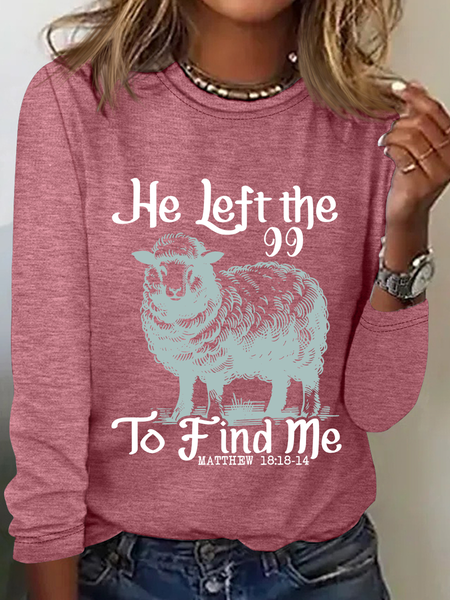 He Left The 99 Bible Verse Casual Long Sleeve Shirt, Long sleeves, Lilicloth.com