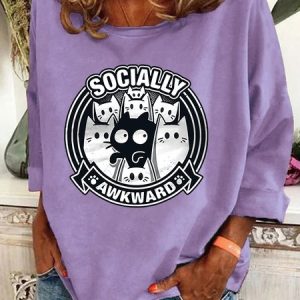 Socially Awkward Casual Sweatshirt, Hoodies&Sweatshirts, Lilicloth.com