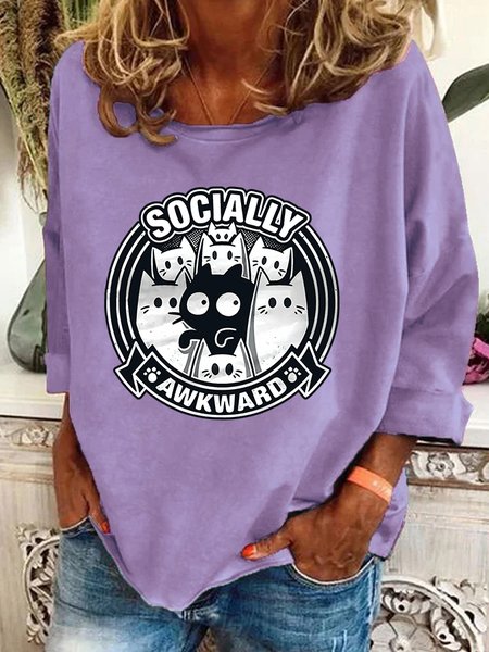 Socially Awkward Casual Sweatshirt, Hoodies&Sweatshirts, Lilicloth.com