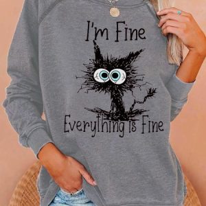 I'm Fine Everything Is Fine Women's Sweatshirt, Hoodies&Sweatshirts, Lilicloth.com