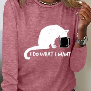 I Do What I Want Casual Long Sleeve Shirt, Long sleeves, Lilicloth.com