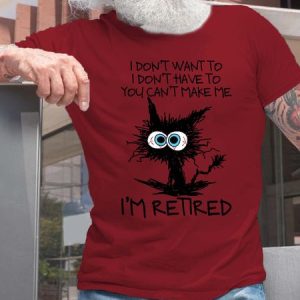 Men's Funny Retired Grumpy Cat Casual Cotton T-Shirt, T-shirts, Lilicloth.com