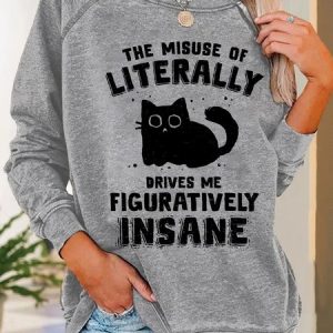 Figuratively Insane Casual Sweatshirt, Hoodies&Sweatshirts, Lilicloth.com
