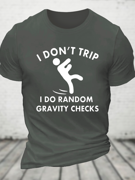 Random Gravity Checks Funny Cotton T-Shirt, T-shirts, Lilicloth.com