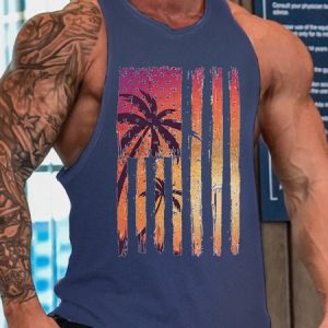 American Flag Scenery Print Men's Tank, Tank Tops, Lilicloth.com