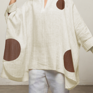 Women Polka Dots Crew Neck Linen Long Sleeve T-shirt, Tees & T-shirts, Roselinlin - Online Catalog