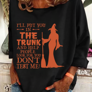 Women's Halloween I'Ll Put You In The Trunk And Help People Printed Crew Neck Sweatshirt, Hoodies&Sweatshirts, Lilicloth.com
